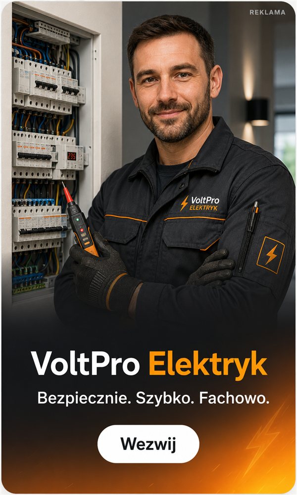 Reklama: VoltPro Elektryk — Bezpiecznie. Szybko. Fachowo.